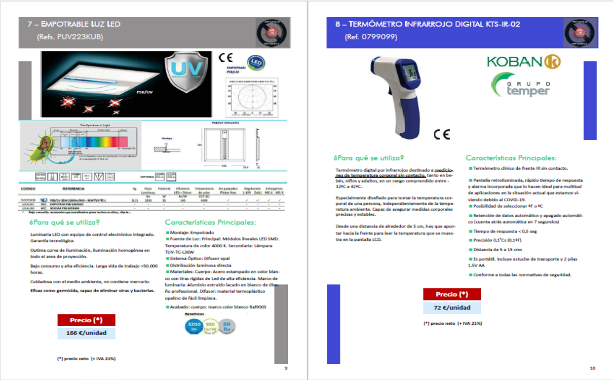 Catálogo EPIS especial COVID-19 – ¡Actualizado!, Distribución material eléctrico y fontaneria en Barcelona