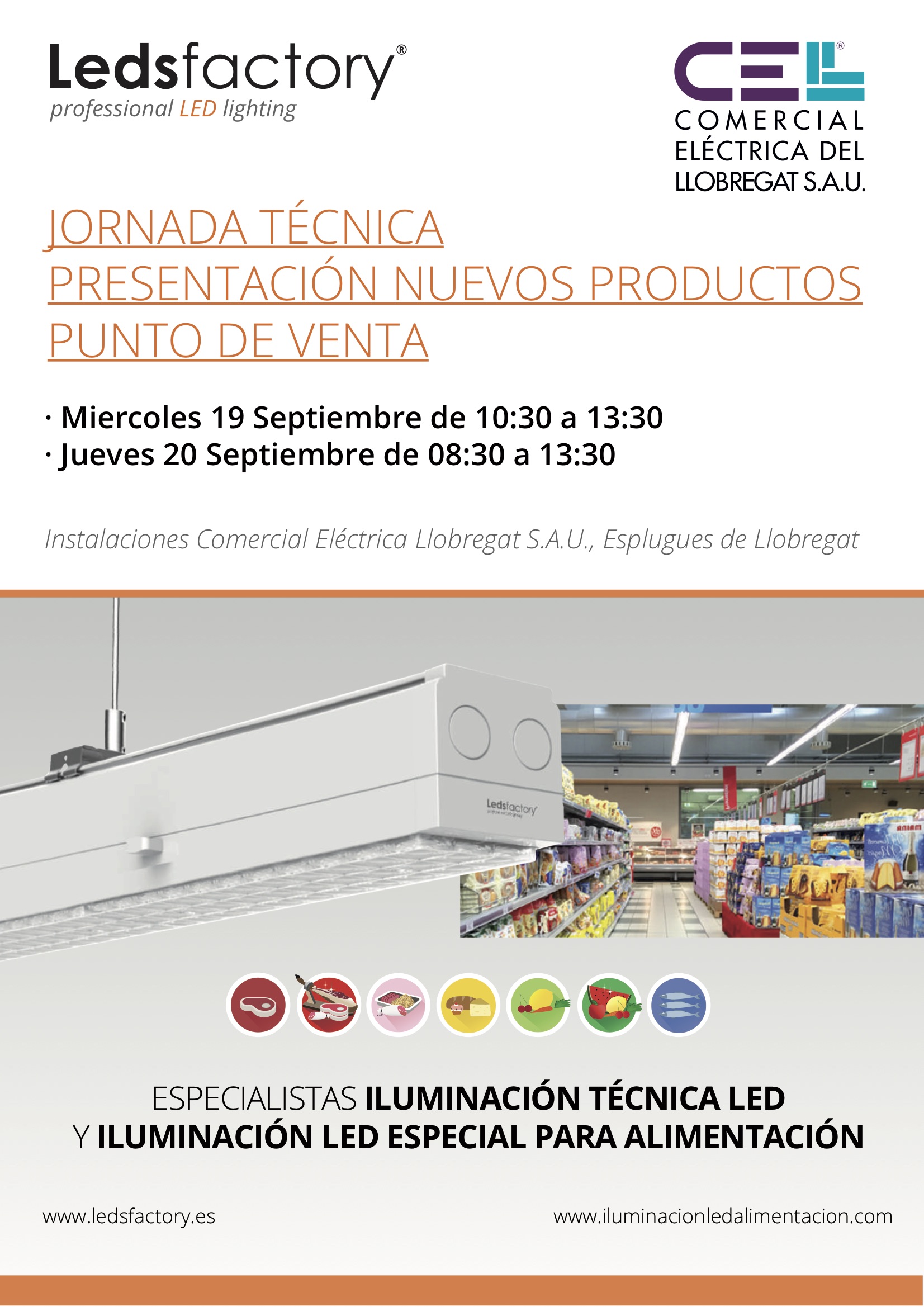 Jornadas técnicas LedsFactory en punto de venta, Distribución material eléctrico y fontaneria en Barcelona