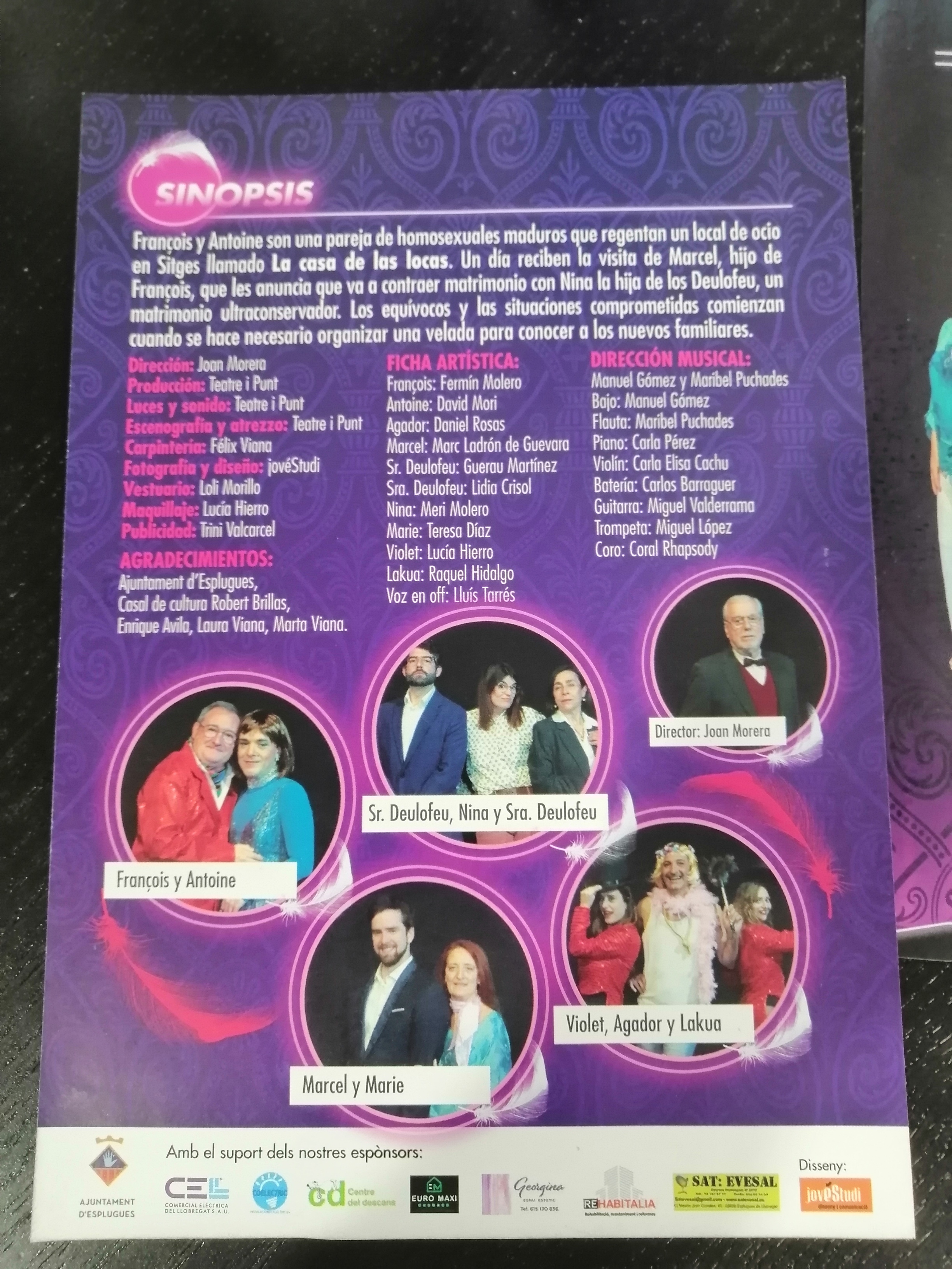 Cell patrocinador de la compañía de teatro "Teatre i Punt", Distribución material eléctrico y fontaneria en Barcelona