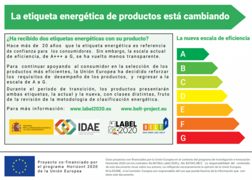Nuevo etiquetado energético, Distribución material eléctrico y fontaneria en Barcelona