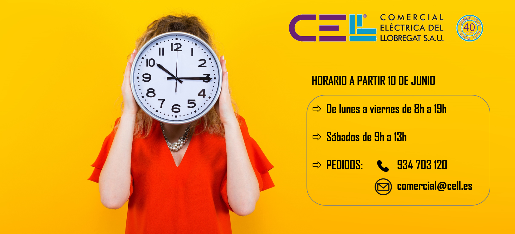 Nuevo Horario Comercial, Distribución material eléctrico y fontaneria en Barcelona