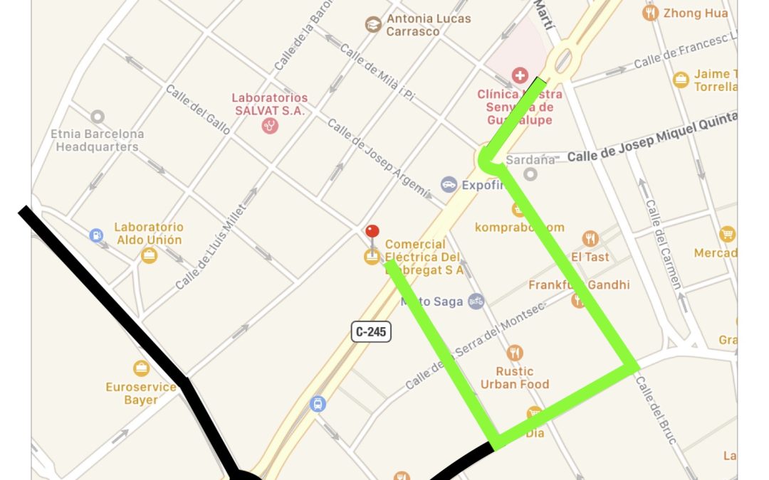 Recorrido para entrada en nuestras instalaciones