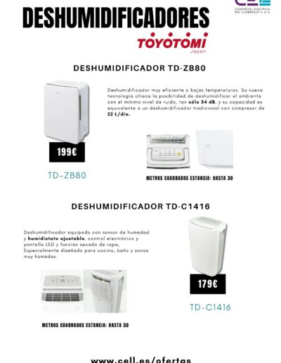 Deshumidificadores Toyotomi Oferta