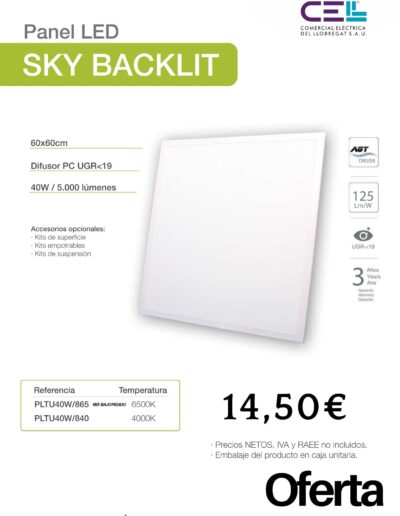 Oferta Panel Led Sky Backlit Ilumax