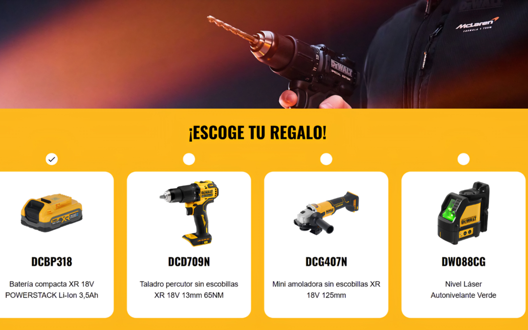 Promoción DEWALT 2026: compra una herramienta y llévate otra gratis